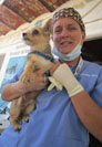 Dr. Charlotte Burns with a Sayulita canine patient