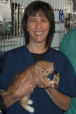 Dr. Kate Hurley holding a kitten