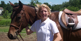 Dr. Carter and her horse, Black Diamond